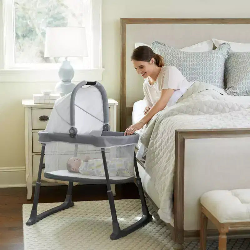 Travel Bassinet Playard with Changing Table & Carry Bag, 32 lb Capacity, Ages 0-2