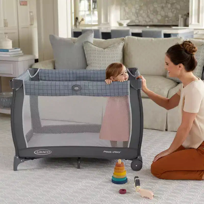 Travel Bassinet Playard with Changing Table & Carry Bag, 32 lb Capacity, Ages 0-2
