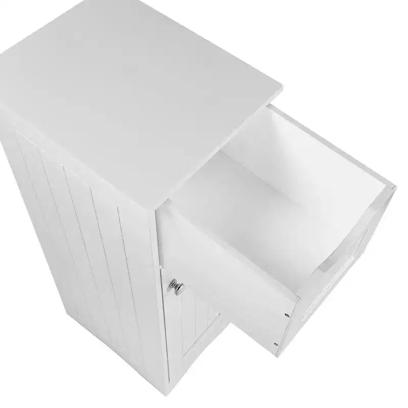 Narrow Bathroom Storage Cabinet with Drawer & Adjustable Shelf, White, 32"H