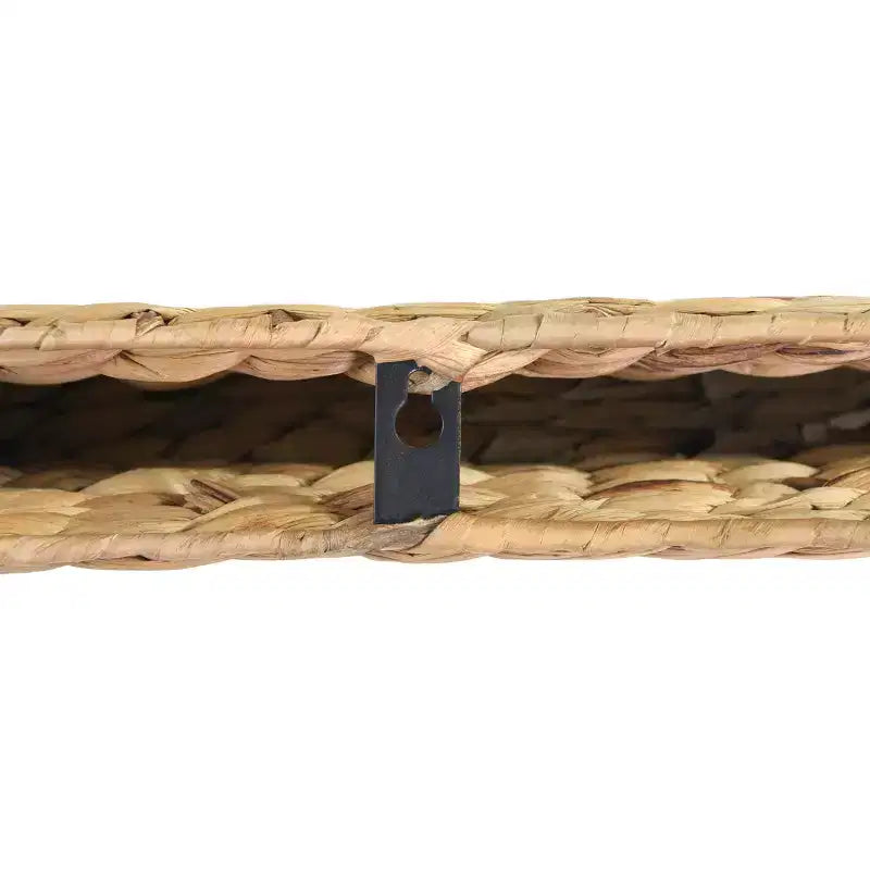 Mensola da parete galleggiante in giacinto d'acqua intrecciata a mano, marrone, 23,5"L
