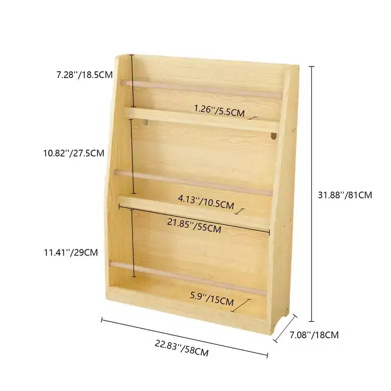Scaffale per libri per bambini a 3 ripiani, piccola libreria per libri e CD, organizzatore di archiviazione
