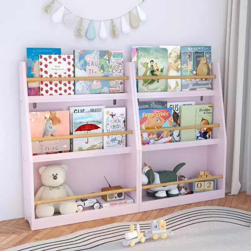 Scaffale per libri per bambini a 3 ripiani, piccola libreria per libri e CD, organizzatore di archiviazione
