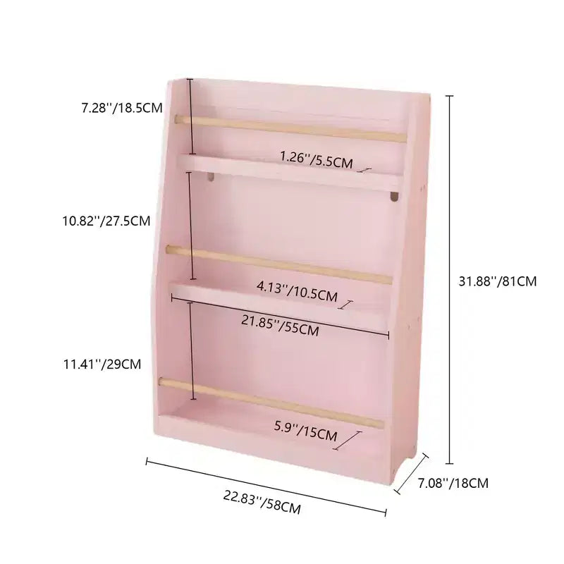 Scaffale per libri per bambini a 3 ripiani, piccola libreria per libri e CD, organizzatore di archiviazione