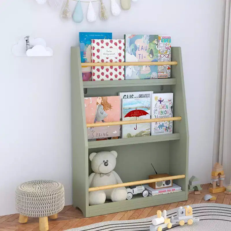 Scaffale per libri per bambini a 3 ripiani, piccola libreria per libri e CD, organizzatore di archiviazione