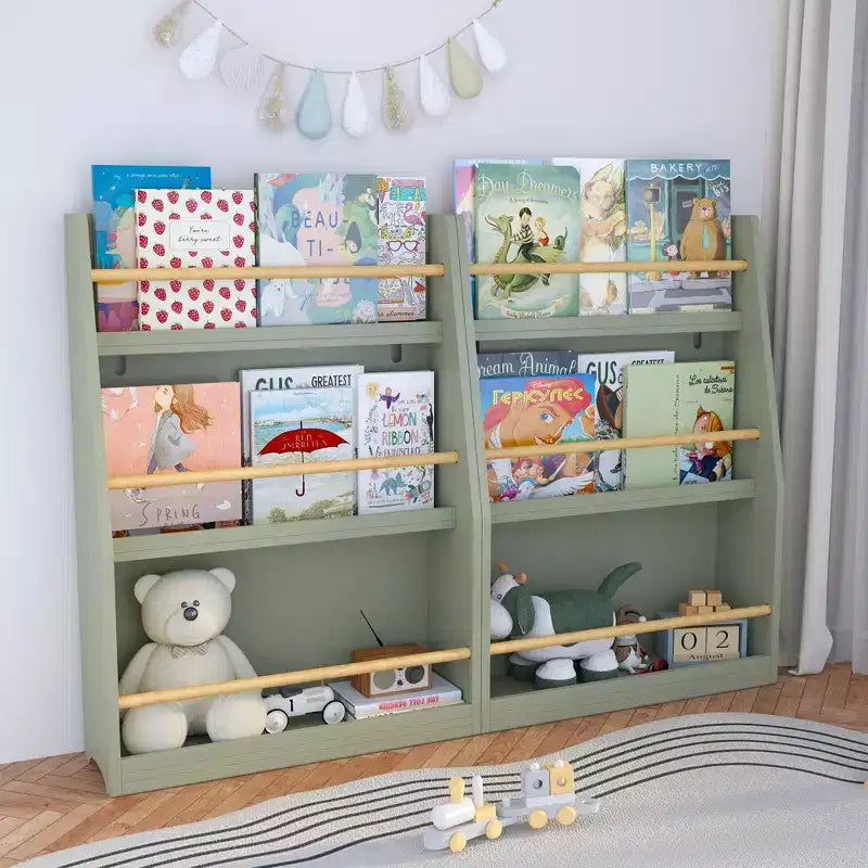 Scaffale per libri per bambini a 3 ripiani, piccola libreria per libri e CD, organizzatore di archiviazione