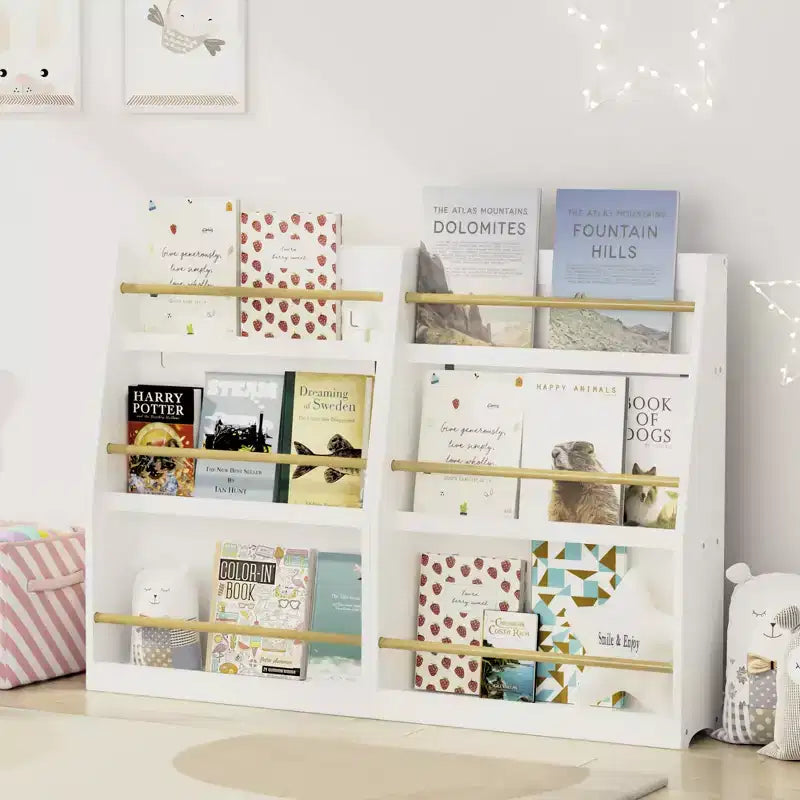 Scaffale per libri per bambini a 3 ripiani, piccola libreria per libri e CD, organizzatore di archiviazione