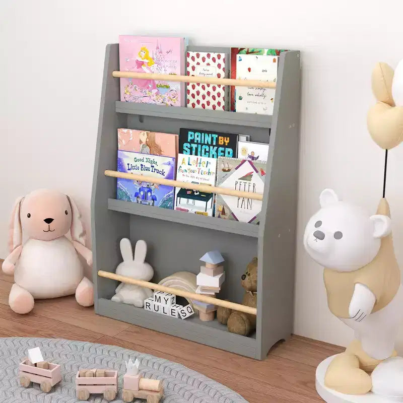 3-Tier Kids Bookshelf, Small Bookcase for Books & CDs, Storage Organizer