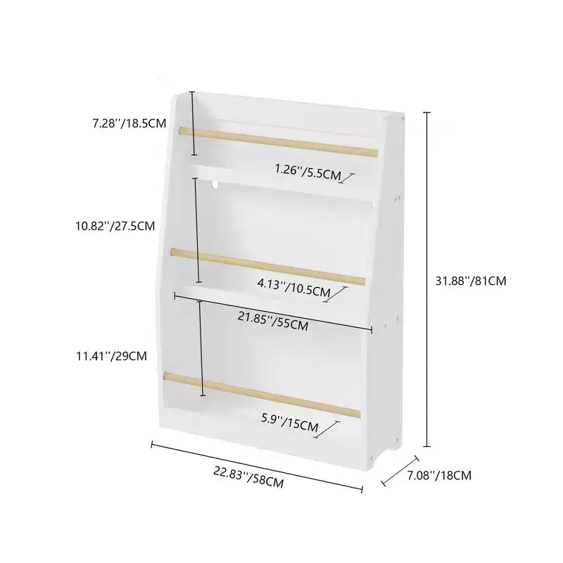 Scaffale per libri per bambini a 3 ripiani, piccola libreria per libri e CD, organizzatore di archiviazione