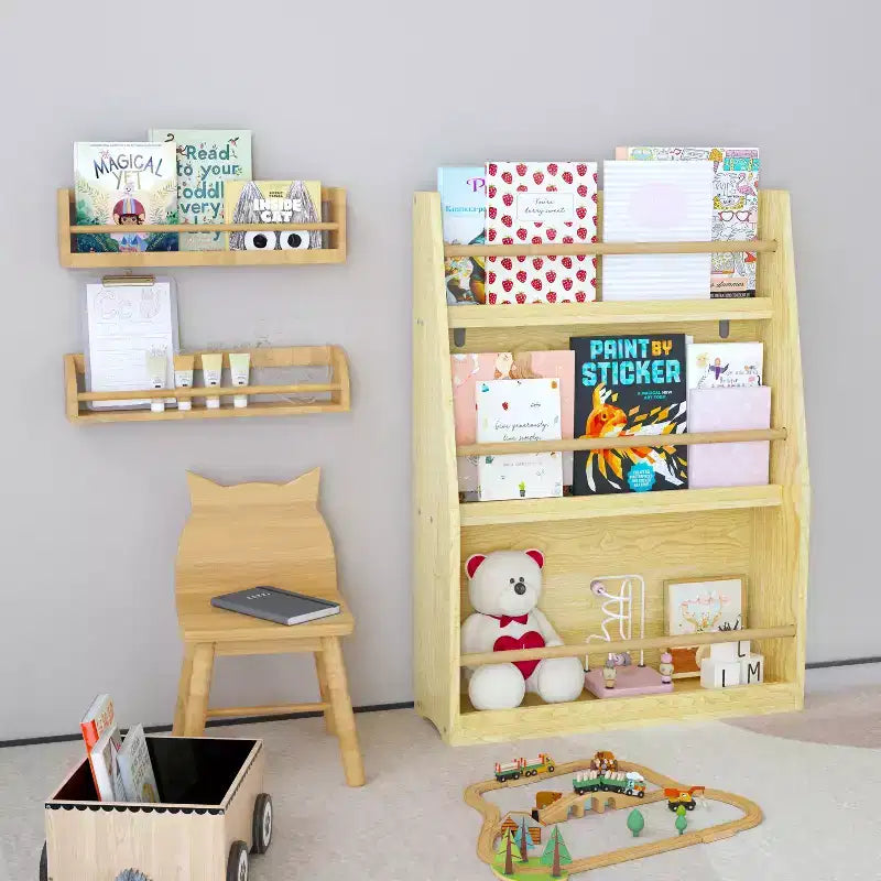 Scaffale per libri per bambini a 3 ripiani, piccola libreria per libri e CD, organizzatore di archiviazione