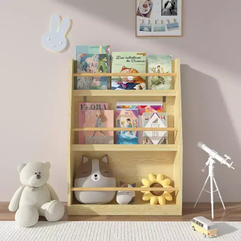 3-Tier Kids Bookshelf, Small Bookcase for Books & CDs, Storage Organizer