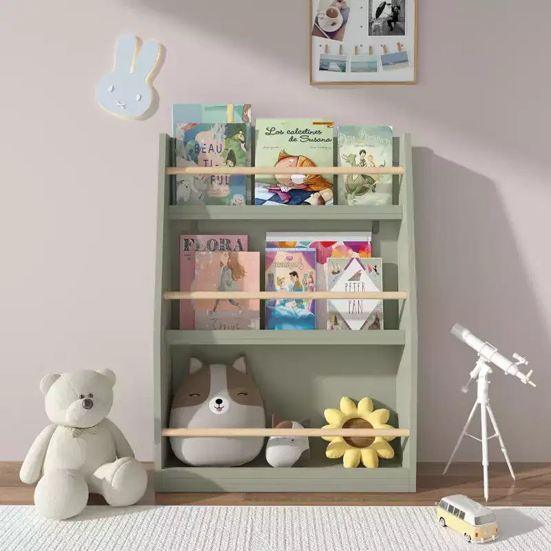 3-Tier Kids Bookshelf, Small Bookcase for Books & CDs, Storage Organizer