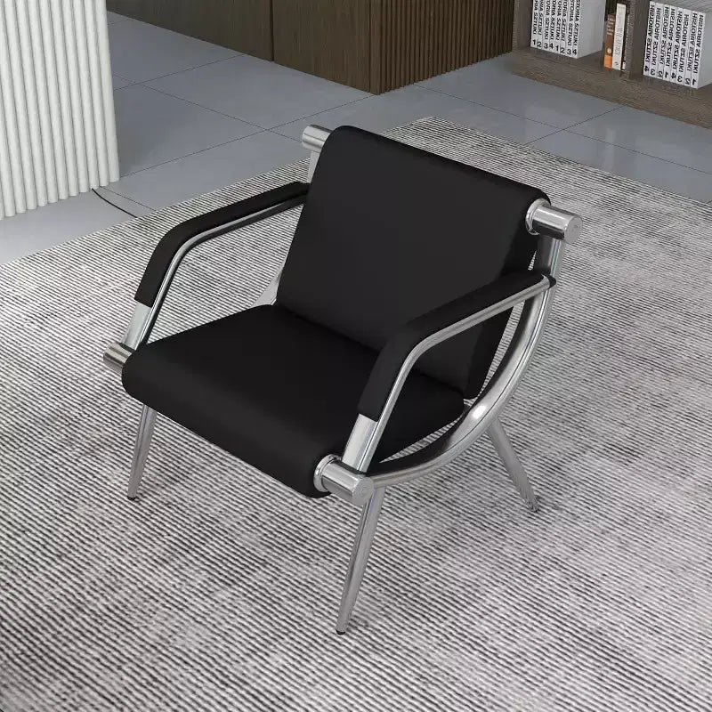 Kinsuite 1-seat Waiting Room Chairs -Airport Bank Guest Black PU Leather