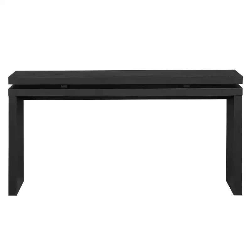 60" Farmhouse Console Table, Thick Tabletop, Double Board Suspension Design, Brown