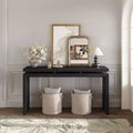 60" Farmhouse Console Table, Thick Tabletop, Double Board Suspension Design, Brown