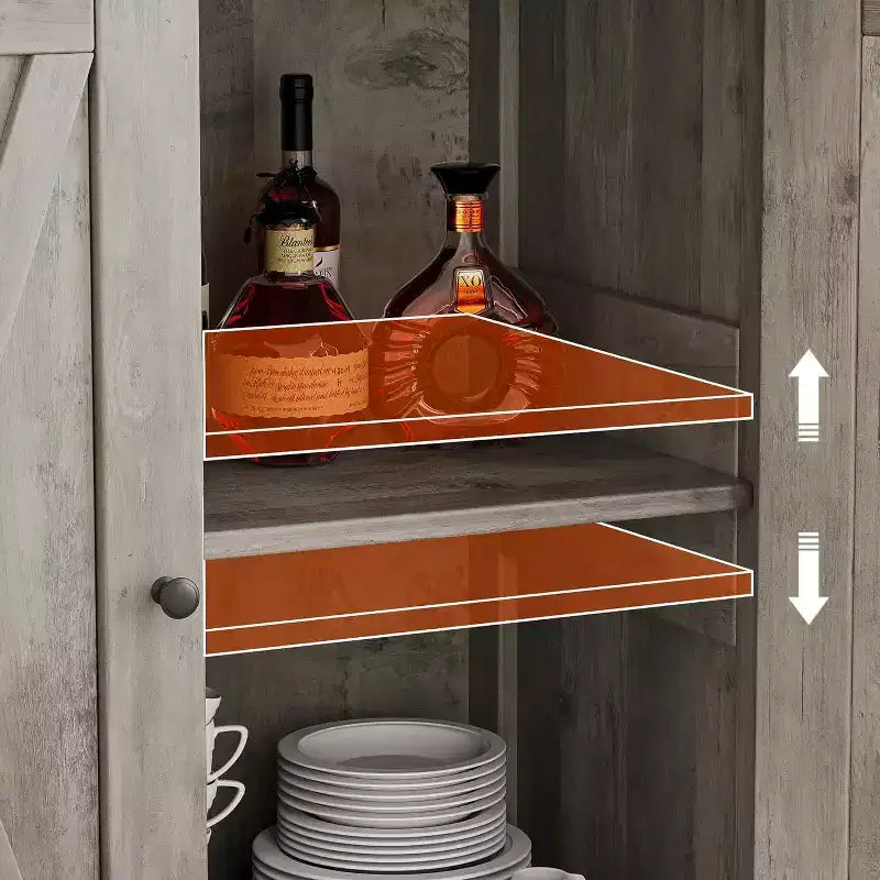 Credenza a buffet da fattoria piccola, 2 ante e ripiani regolabili, larghezza 76 cm