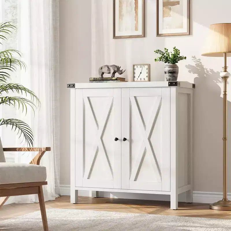 Credenza a buffet da fattoria piccola, 2 ante e ripiani regolabili, larghezza 76 cm
