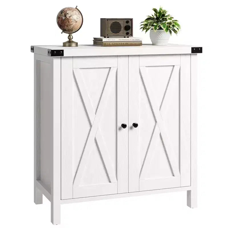 Credenza a buffet da fattoria piccola, 2 ante e ripiani regolabili, larghezza 76 cm