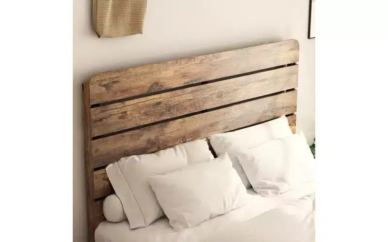 Queen Platform Bed Frame with 50" Wood Headboard & Footboard, Noise-Free, Brown, 800 lb