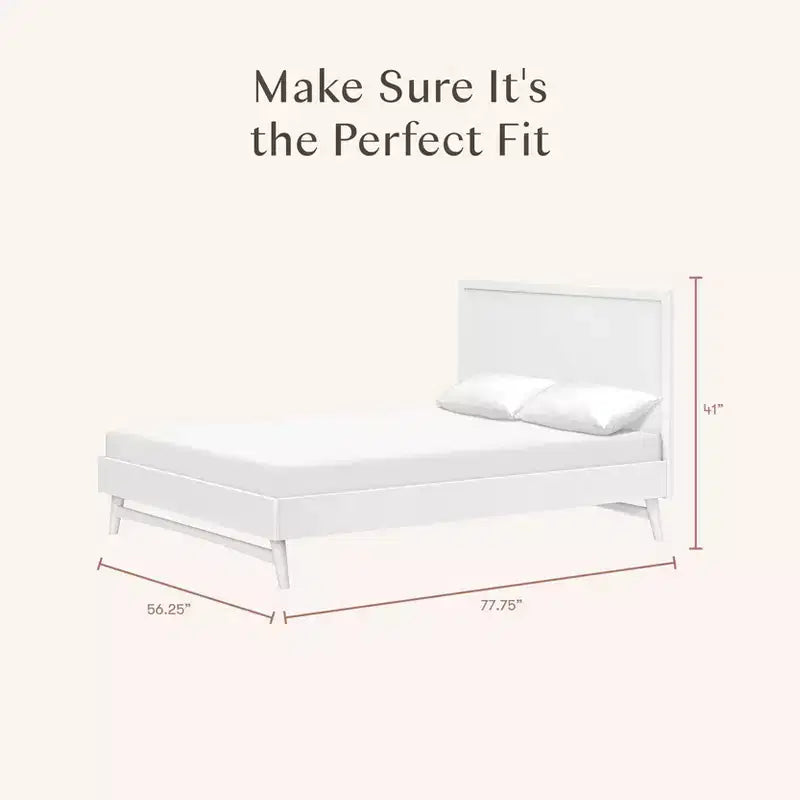 Mid-Century Modern Full Bed for Kids, Solid Pine, GREENGUARD Gold Certified, Ages 3+