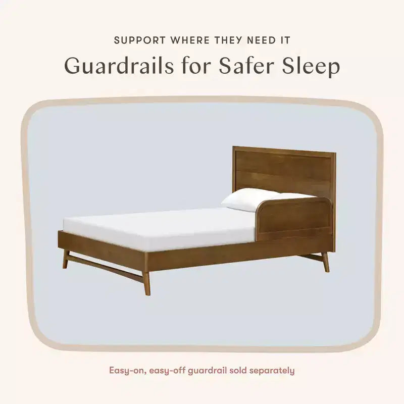Mid-Century Modern Full Bed for Kids, Solid Pine, GREENGUARD Gold Certified, Ages 3+