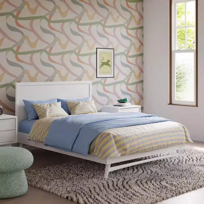 Mid-Century Modern Full Bed for Kids, Solid Pine, GREENGUARD Gold Certified, Ages 3+