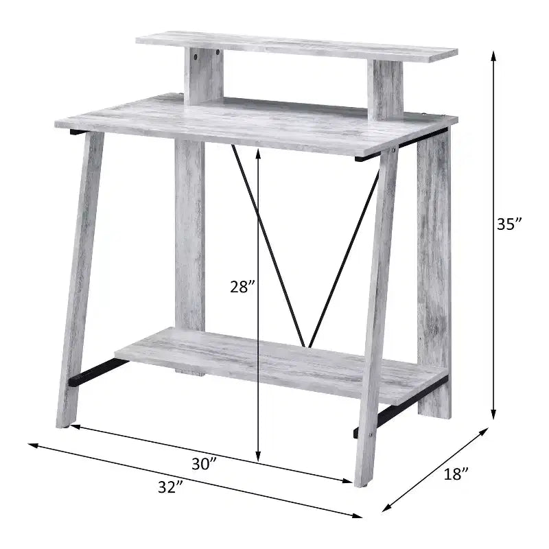 Scrivania Moderna da 99 cm con Supporto Monitor e Ripiano Inferiore, per Ufficio e Camera da Letto