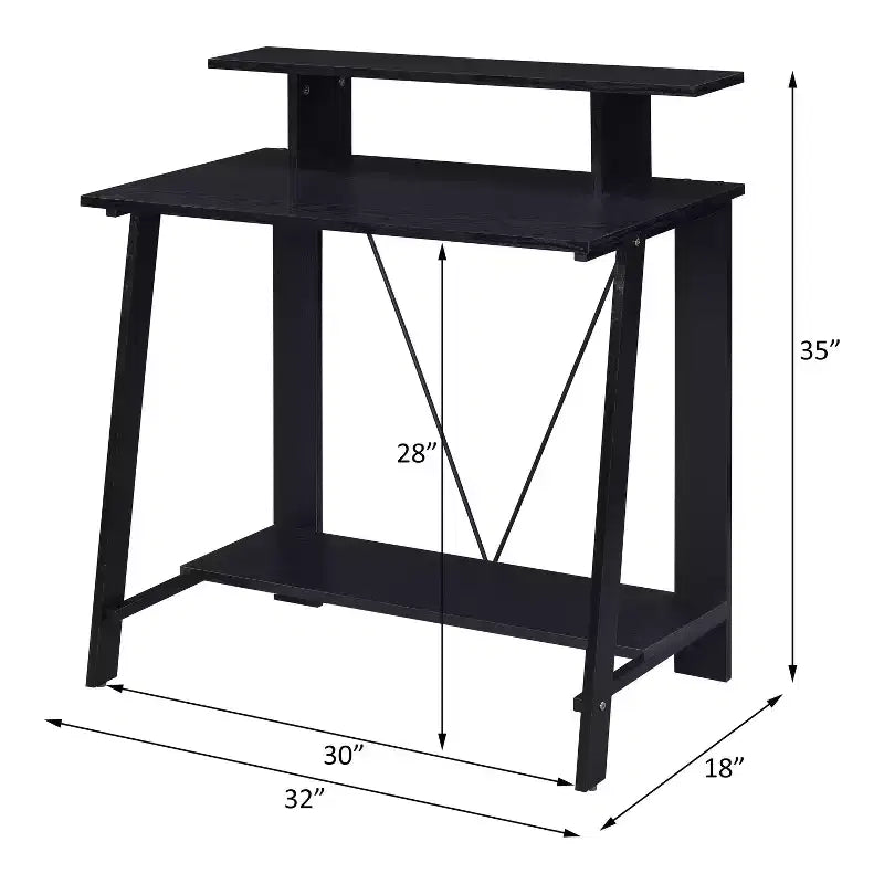 Scrivania Moderna da 99 cm con Supporto Monitor e Ripiano Inferiore, per Ufficio e Camera da Letto