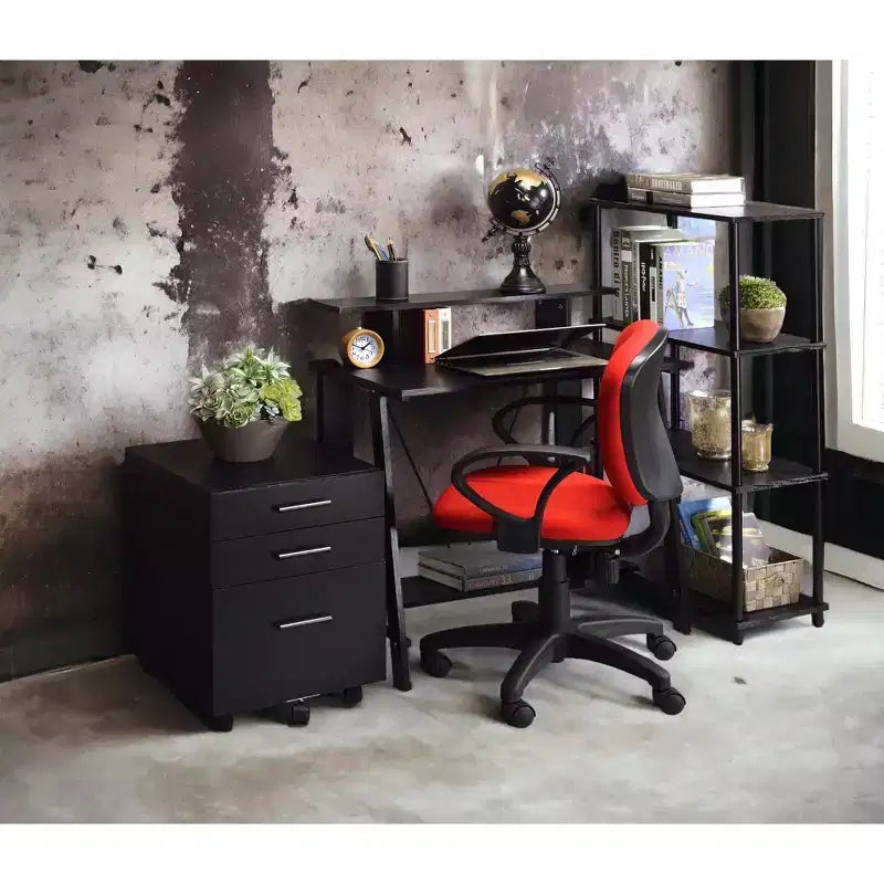 Scrivania Moderna da 99 cm con Supporto Monitor e Ripiano Inferiore, per Ufficio e Camera da Letto