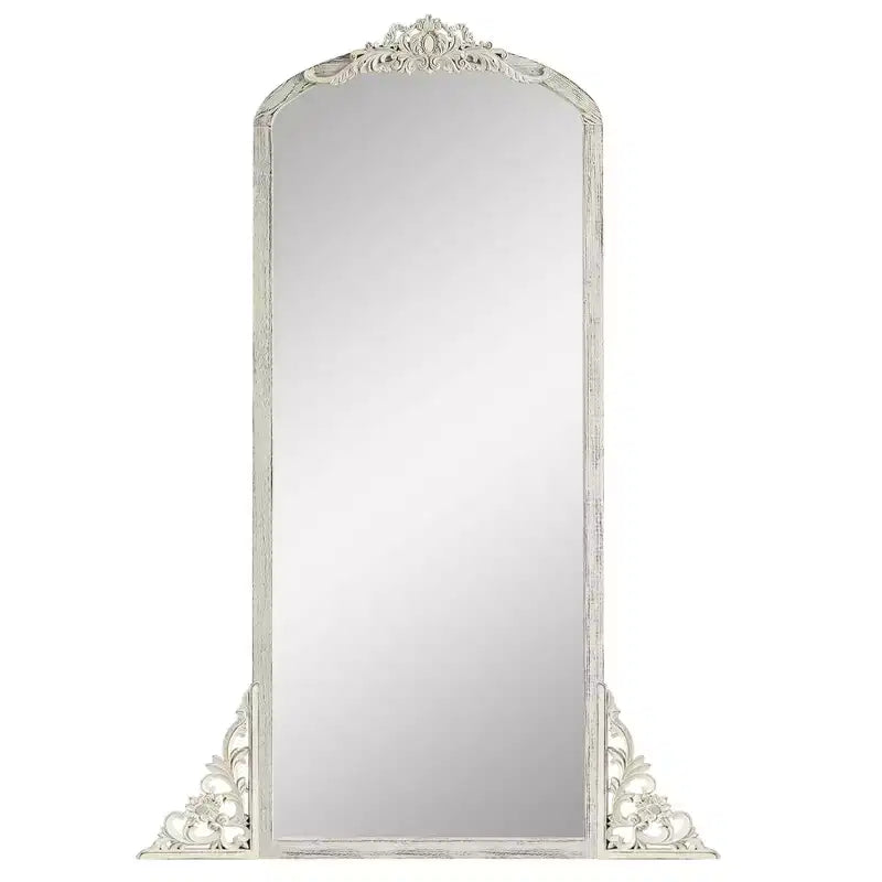 HomeRoots 67 White Solid Wood Framed Full Length Mirror
