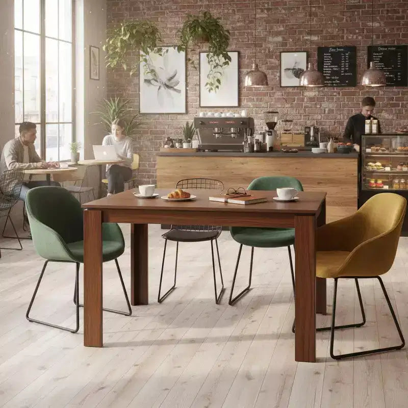 Tavolo da Pranzo Rettangolare per 2-4 Persone, MDF Marrone, 120 cm L, Piccoli Spazi e Appartamenti