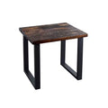 Pipe Decor Skyline Boulder Black Solid End Table with 18 in. Landscape Legs