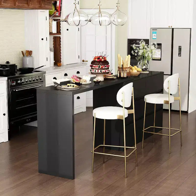 Credenza a Buffet Girevole Allungabile con 6 Cassetti e Tavolo da Pranzo Girevole, MDF Nero