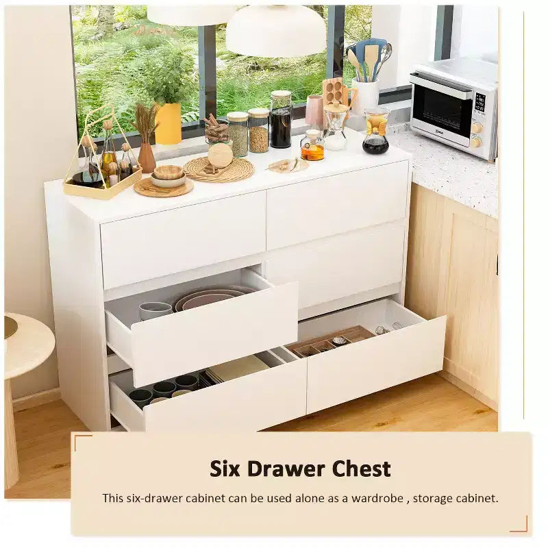 Credenza a Buffet Girevole Allungabile con 6 Cassetti e Tavolo da Pranzo Girevole, MDF Nero