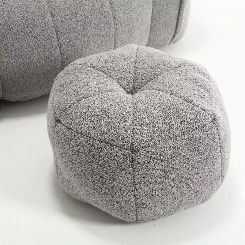 Divano sacco con pouf e braccioli, velluto ciniglia, capacità 136 kg, divano pigro