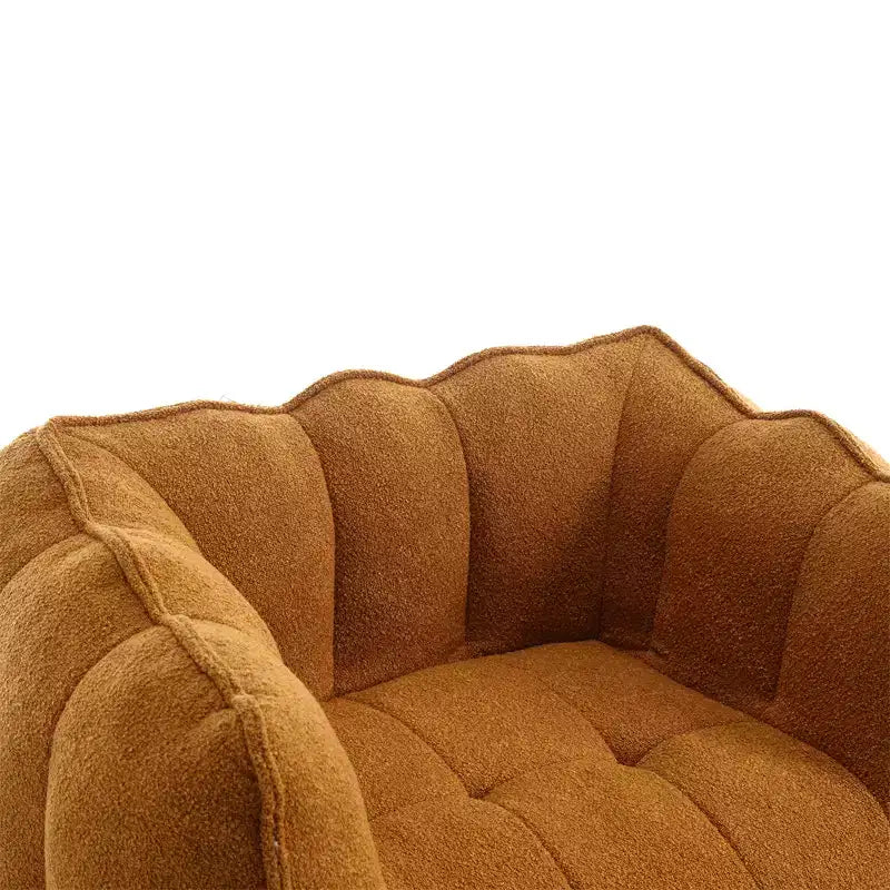 Divano sacco con pouf e braccioli, velluto ciniglia, capacità 136 kg, divano pigro
