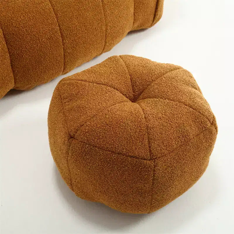 Divano sacco con pouf e braccioli, velluto ciniglia, capacità 136 kg, divano pigro