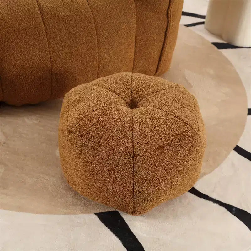 Divano sacco con pouf e braccioli, velluto ciniglia, capacità 136 kg, divano pigro