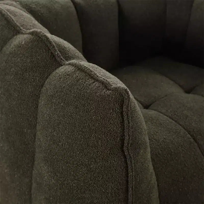 Divano sacco con pouf e braccioli, velluto ciniglia, capacità 136 kg, divano pigro