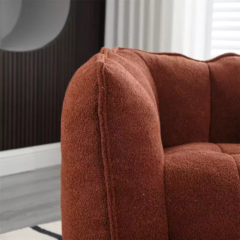 Divano sacco con pouf e braccioli, velluto ciniglia, capacità 136 kg, divano pigro