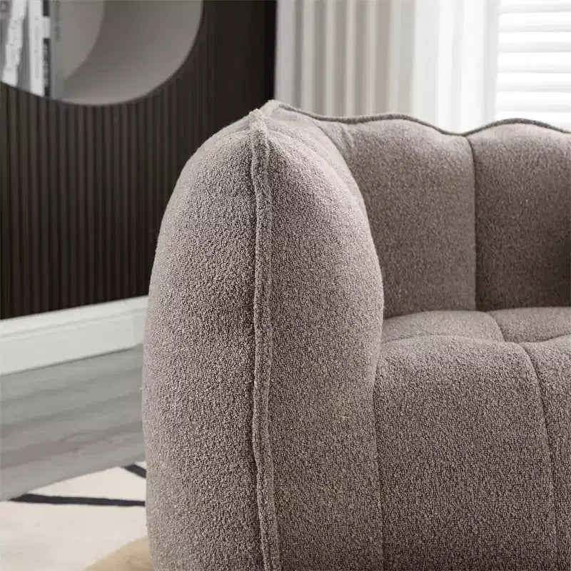 Divano sacco con pouf e braccioli, velluto ciniglia, capacità 136 kg, divano pigro