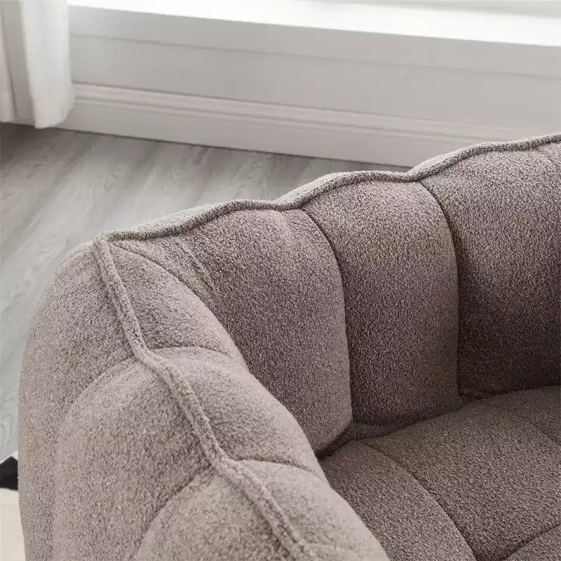 Divano sacco con pouf e braccioli, velluto ciniglia, capacità 136 kg, divano pigro