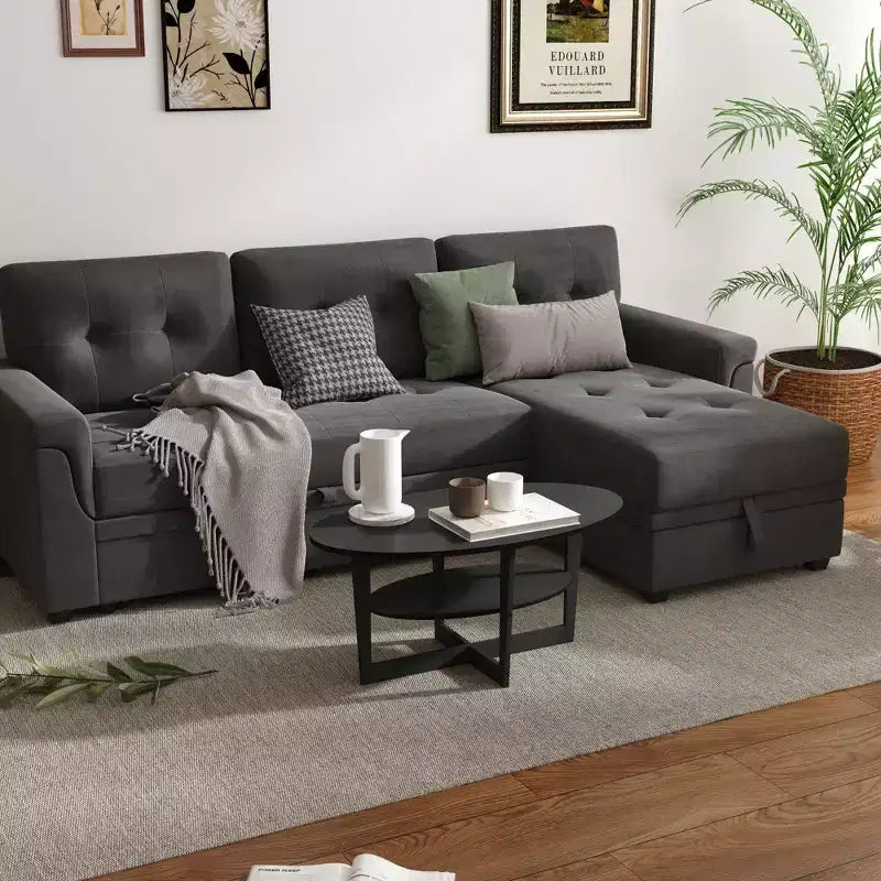 Oval 2-Tier Coffee Table with Open Shelf, Wood Finish, Rounded Corners, Modern