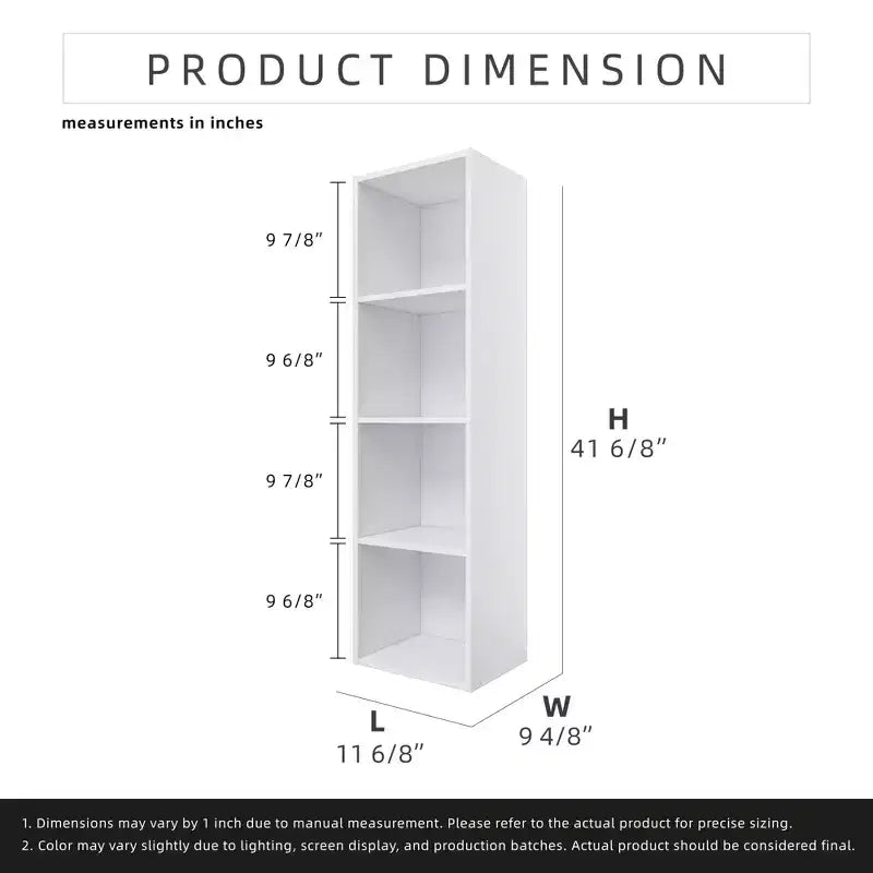 Libreria Etagere a 4 Ripiani, 106 cm H, Truciolato, Compatta e Moderna