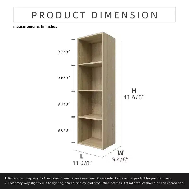 Libreria Etagere a 4 Ripiani, 106 cm H, Truciolato, Compatta e Moderna