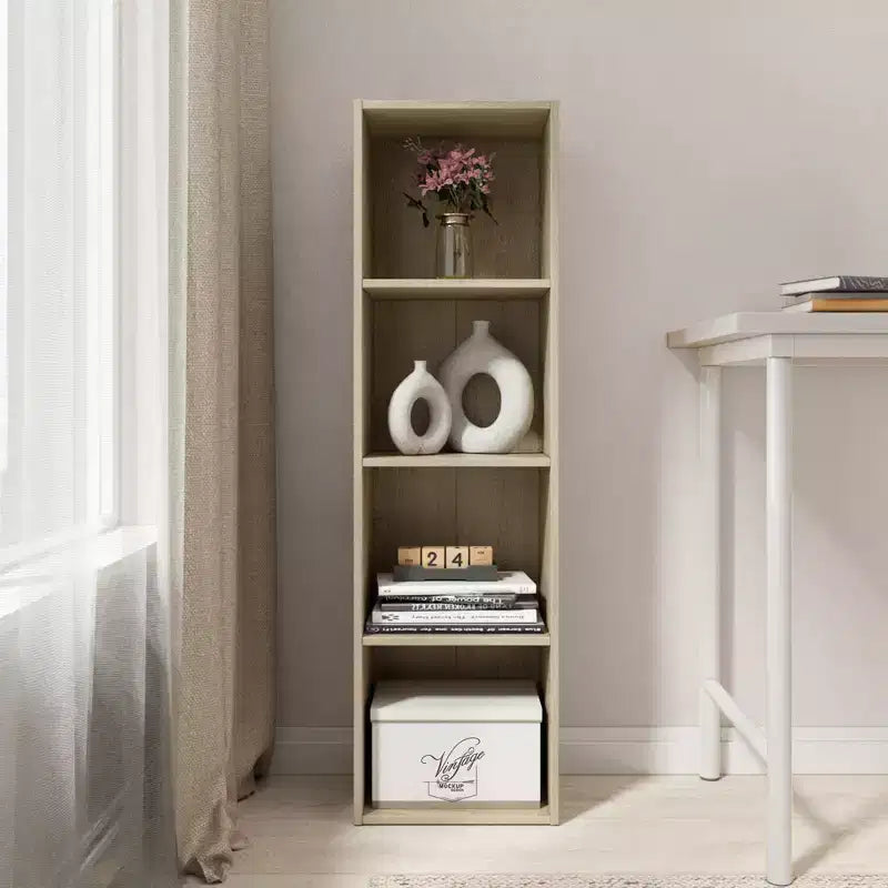 Libreria Etagere a 4 Ripiani, 106 cm H, Truciolato, Compatta e Moderna