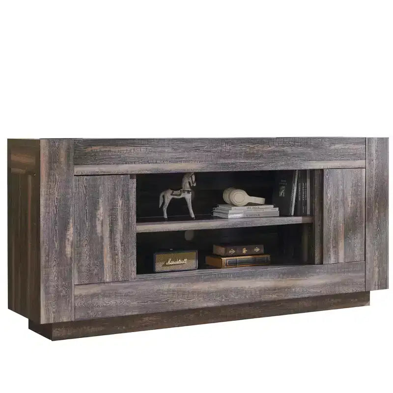 70" Modern TV Stand & Entertainment Center for TVs Up to 80", Open Shelf & 2 Cabinets