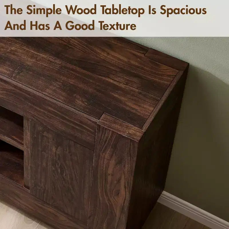 70" Modern TV Stand & Entertainment Center for TVs Up to 80", Open Shelf & 2 Cabinets