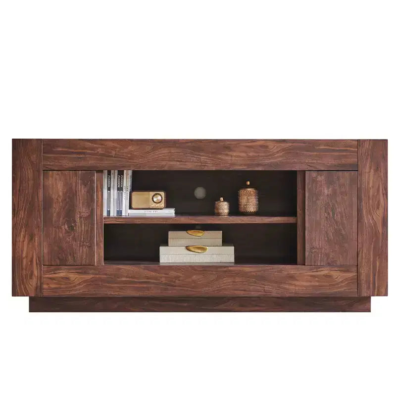 70" Modern TV Stand & Entertainment Center for TVs Up to 80", Open Shelf & 2 Cabinets