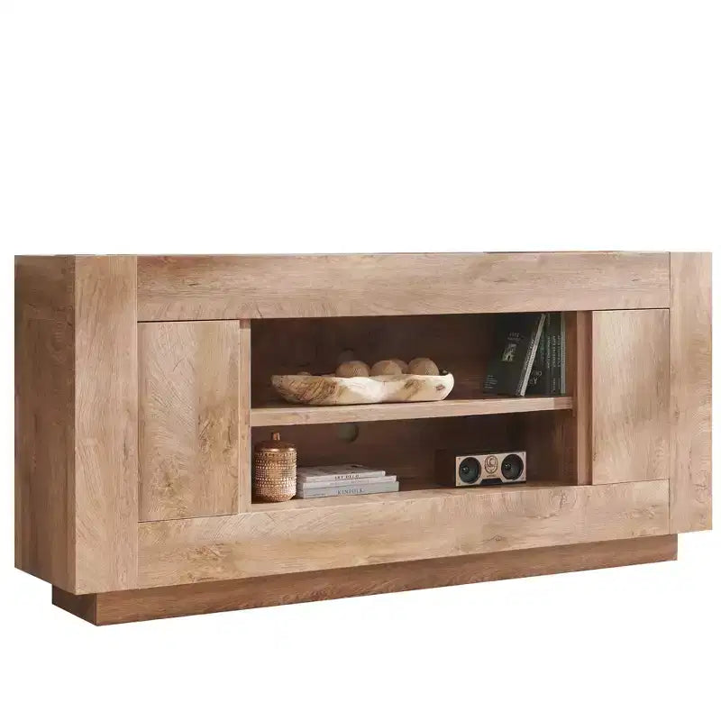 70" Modern TV Stand & Entertainment Center for TVs Up to 80", Open Shelf & 2 Cabinets