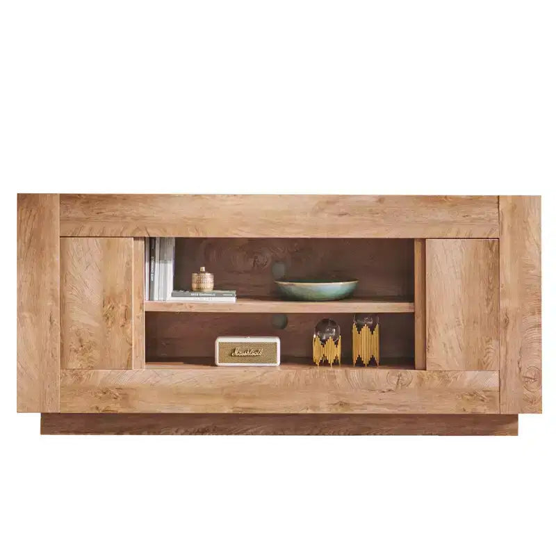 70" Modern TV Stand & Entertainment Center for TVs Up to 80", Open Shelf & 2 Cabinets